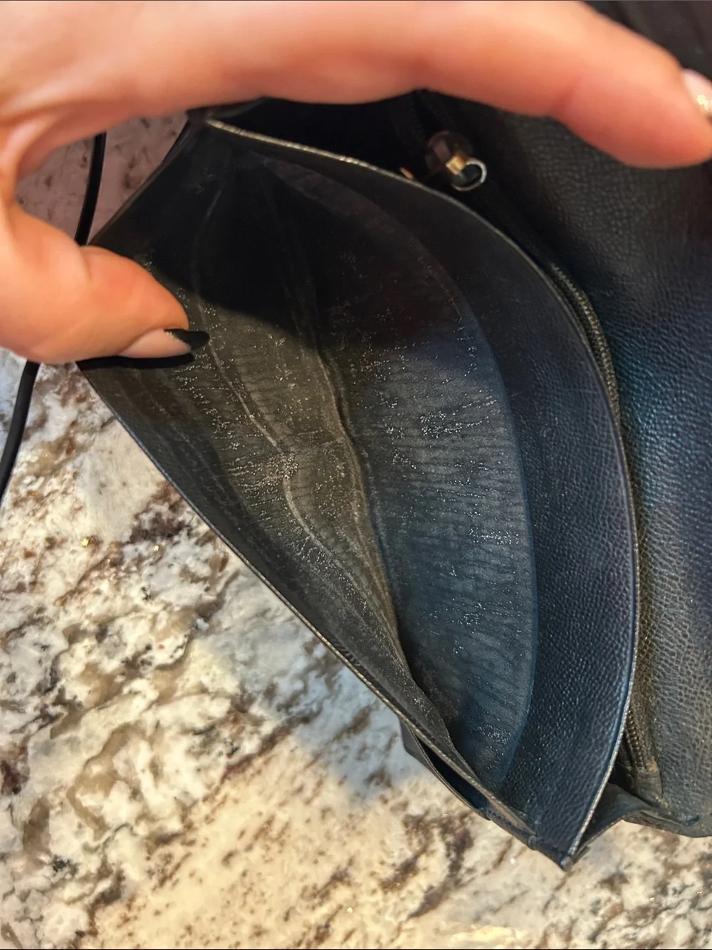 Saint Laurent Black Leather Wallet with Gold Corner Hardware EUC
